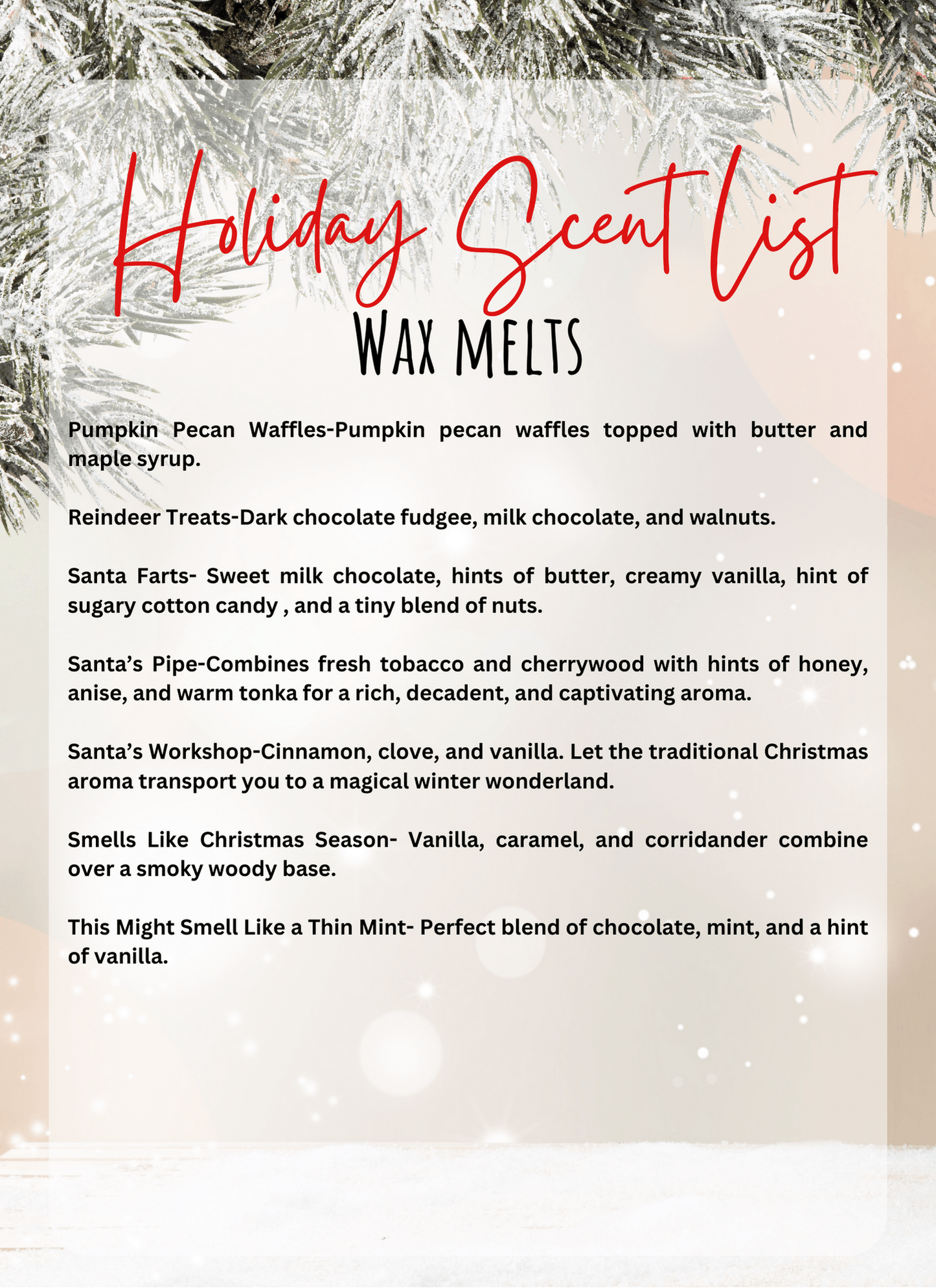 Christmas/Holiday Wax Melts - Pixie Dust Bath Company