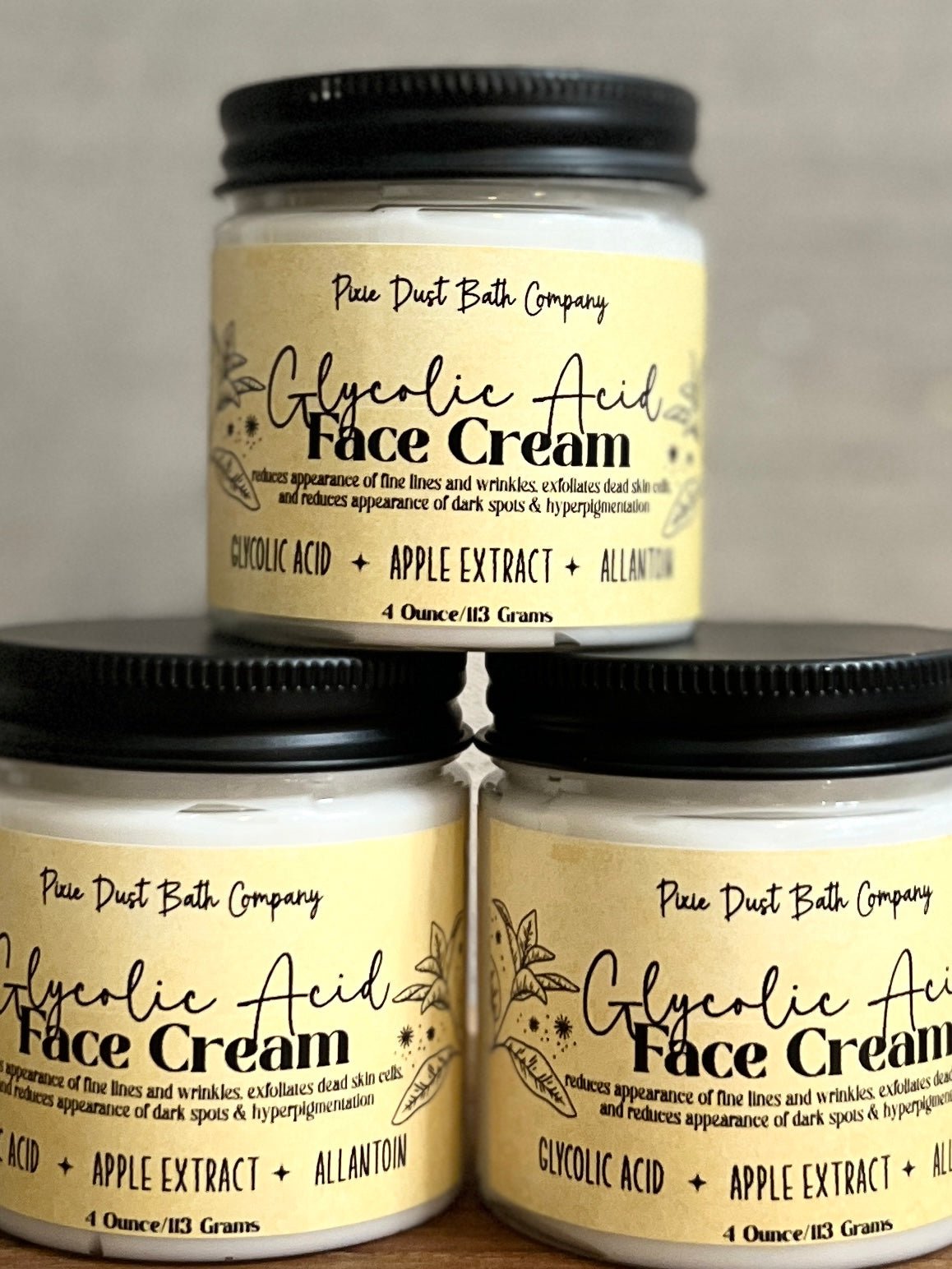 Glycolic Acid Face Cream + Youthful Skin - Pixie Dust Bath Company