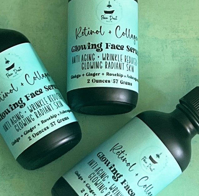 Retinol + Collagen Glowing Face Serum for Youthful Skin + Rosehip - Pixie Dust Bath Company