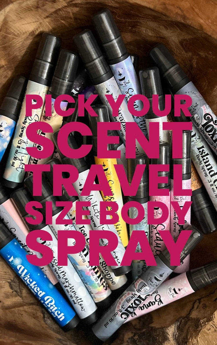 Sample Size and Travel Size Collection | Body Spray | Odor Eliminating Spray - Pixie Dust Bath Company