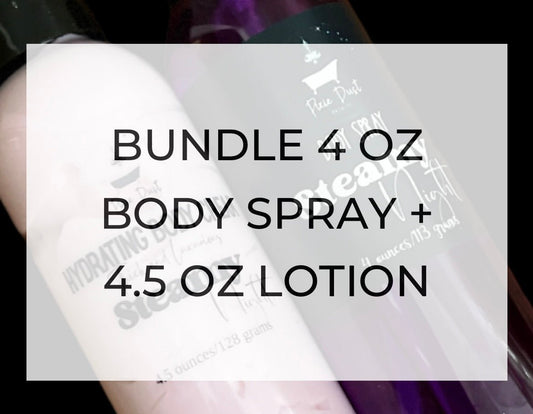 Pick Your Scent 4 oz Body Spray + 4.5 oz Body Cream Lotion - Pixie Dust Bath Company