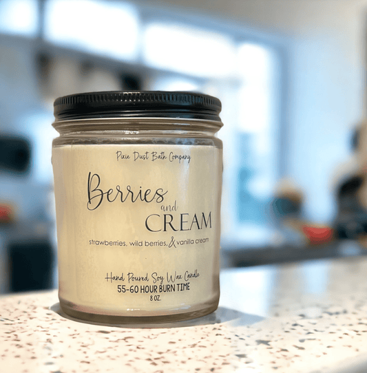 Berries and Cream Soy Candle - Pixie Dust Bath Company