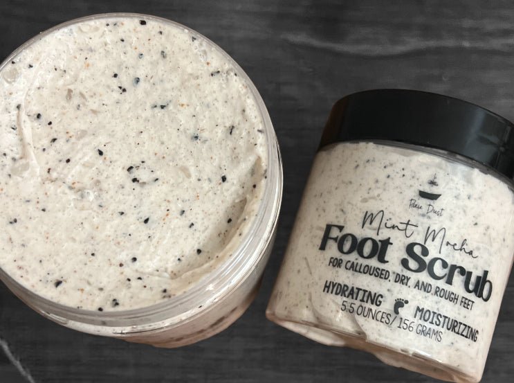 Pedicure Foot Scrub | Dead Sea Salt+ Walnut Powder + Coffee Granules - Pixie Dust Bath Company